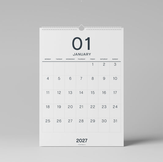 2027 A3 Wall Calendar, Large Numbers
