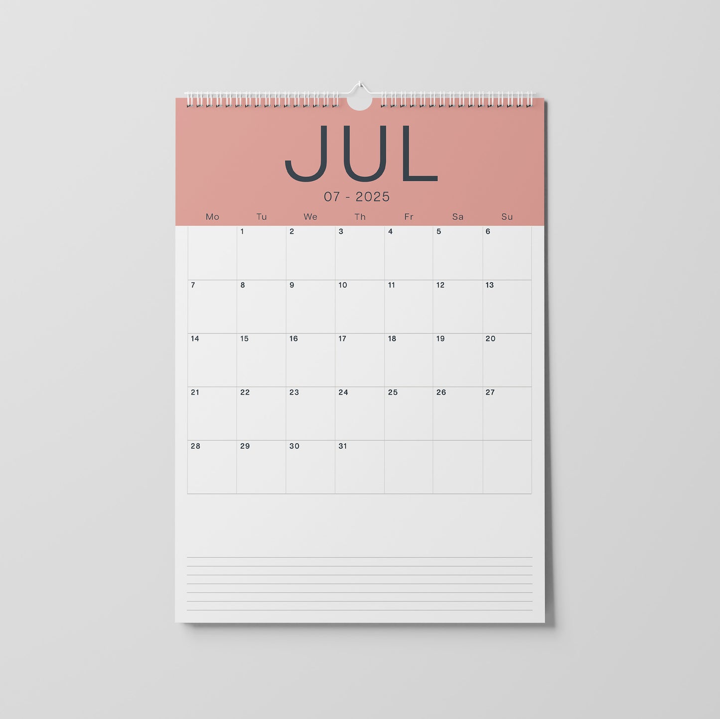Mid Year Wall Calendar 2025 - 2026, Coastal Colours Edition, A3