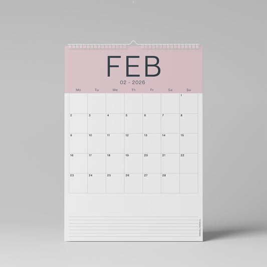 2026 Wall Calendar, Core Colour, A3