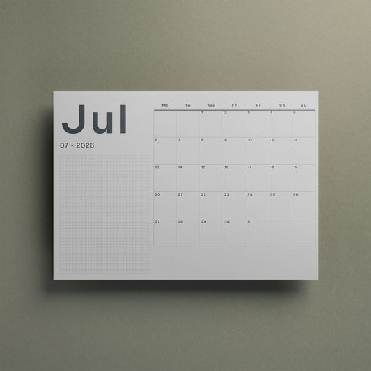 A3 Wall Calendar Sheets, Start Any Month, Landscape