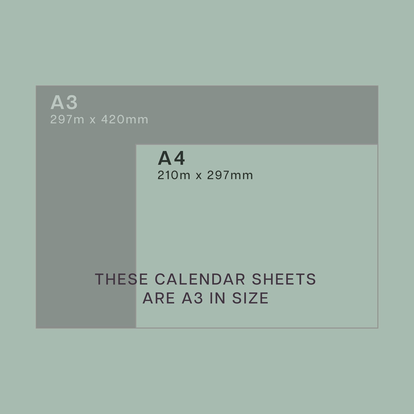 A3 Wall Calendar Sheets, Landscape