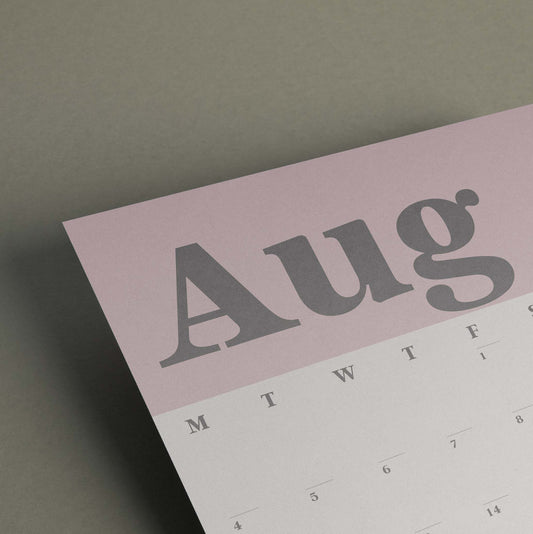 Wall Calendar Sheets, A3 Size, Pink and Grey