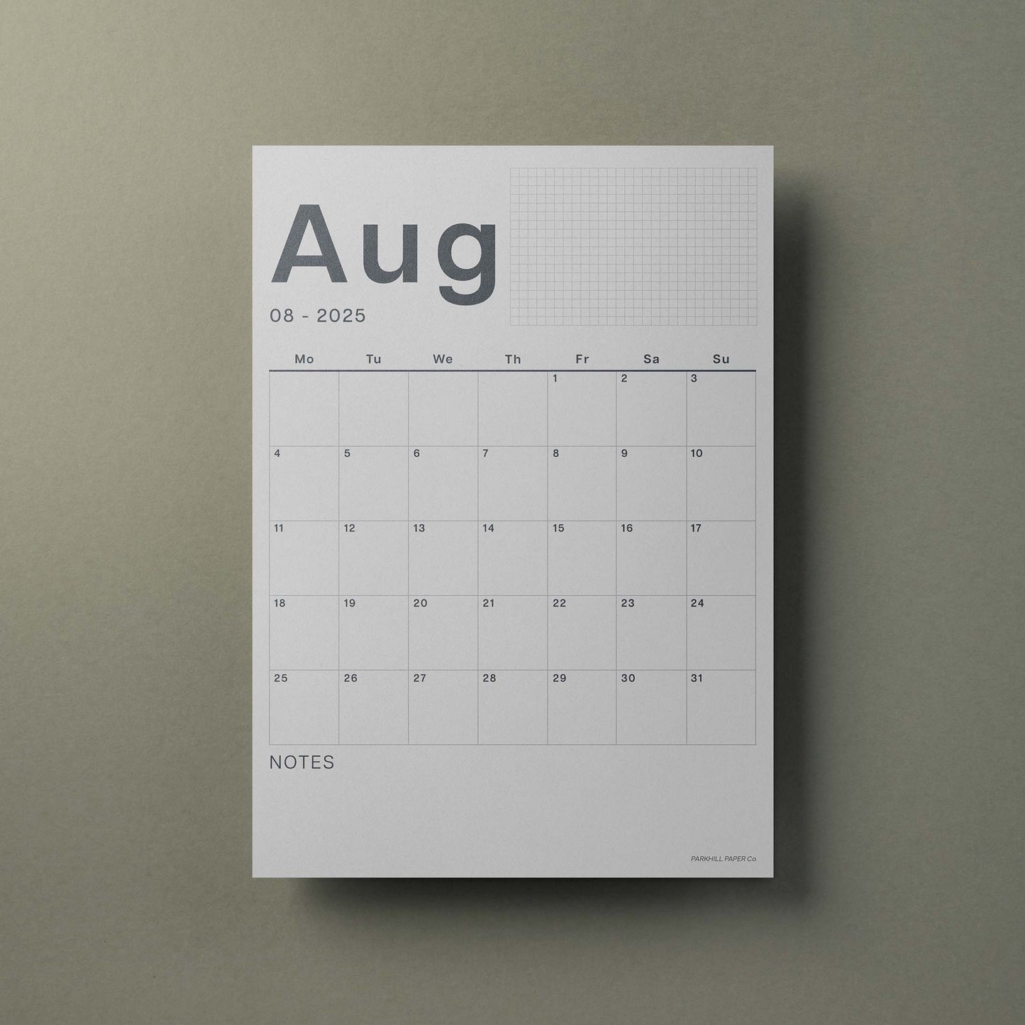 A3 Calendar Sheets – Original Minimal Design, Bold Black & White, 2025-2026
