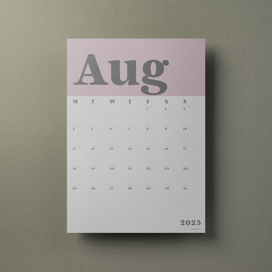 Wall Calendar Sheets, A3 Size, Pink and Grey