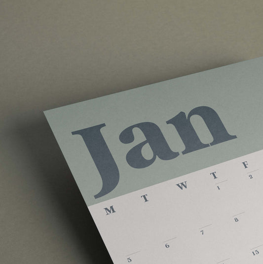 A3 Calendar Sheets – Classic Green, Monthly Planner 2025–2026, Individual Pages