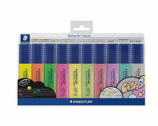 Staedtler Textsurfer Neon & Pastel Highlighters - Pack of 10