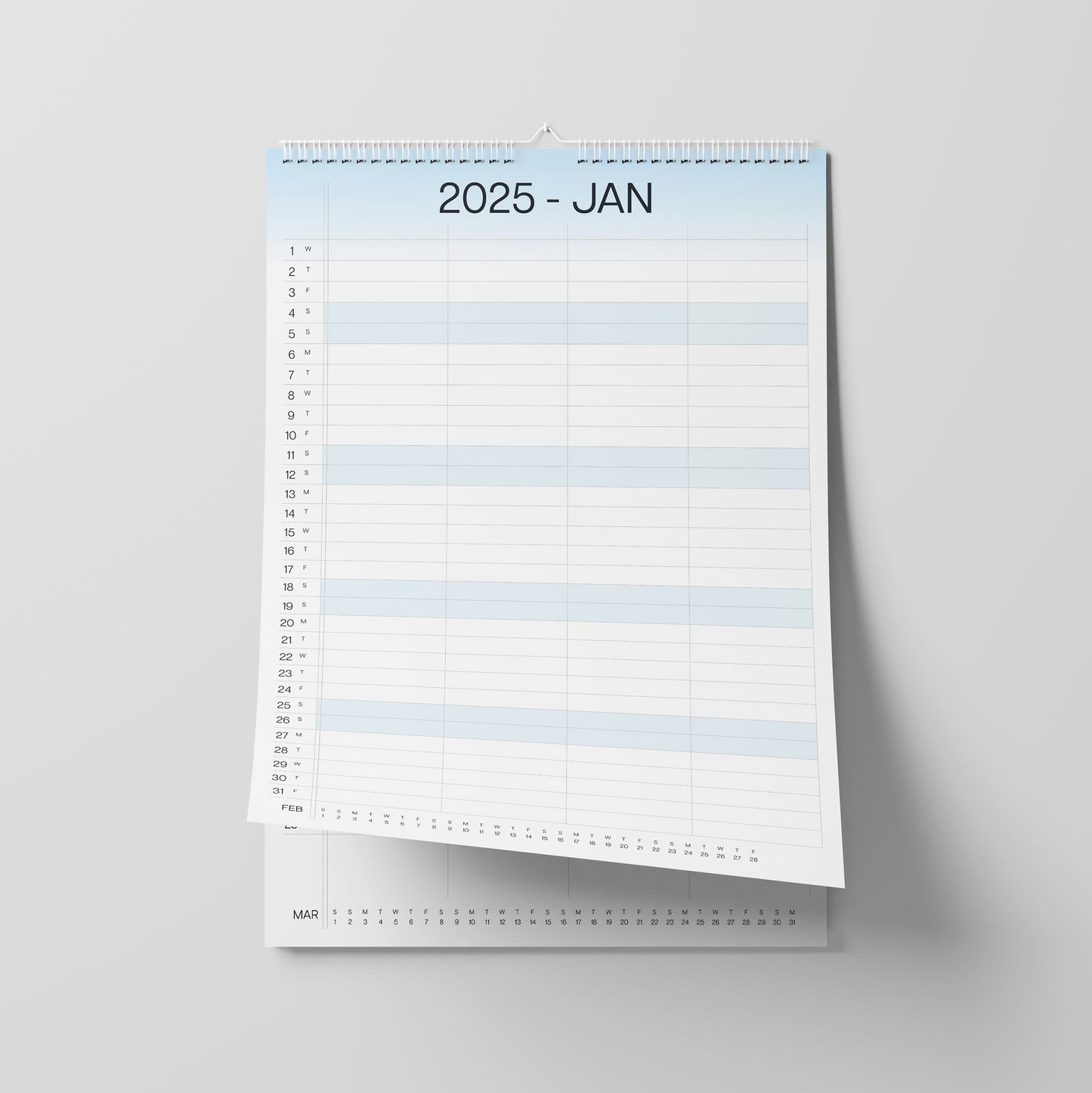 2025 A3 Planning Calendar, Ideal for Families