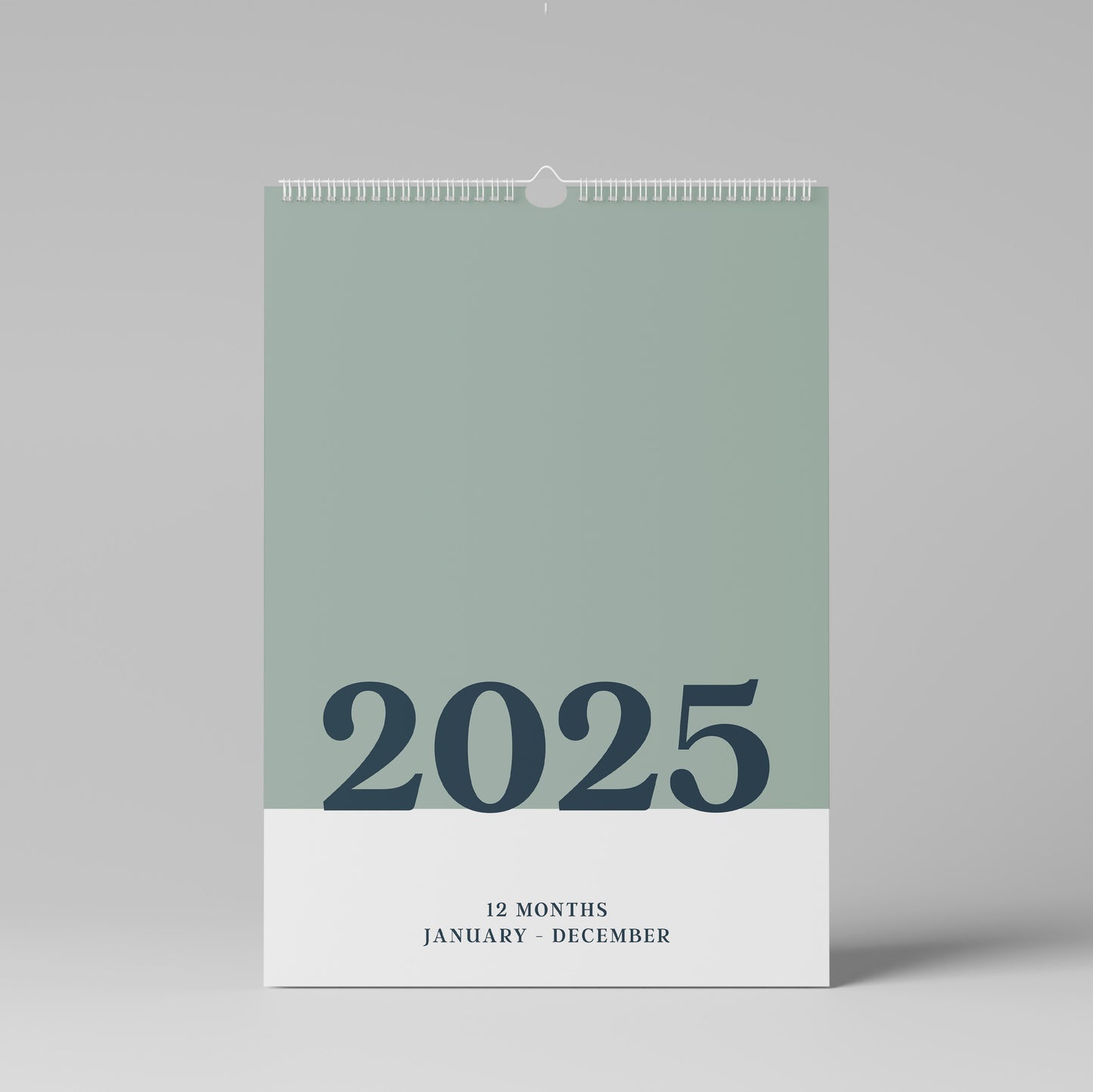 2025 Wall Hanging Calendar, Large A3, Green