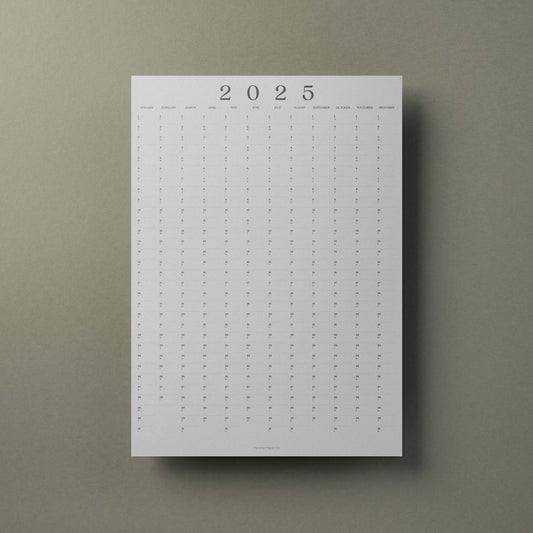 2025 Mono Portrait Wall Planner, A2 Size