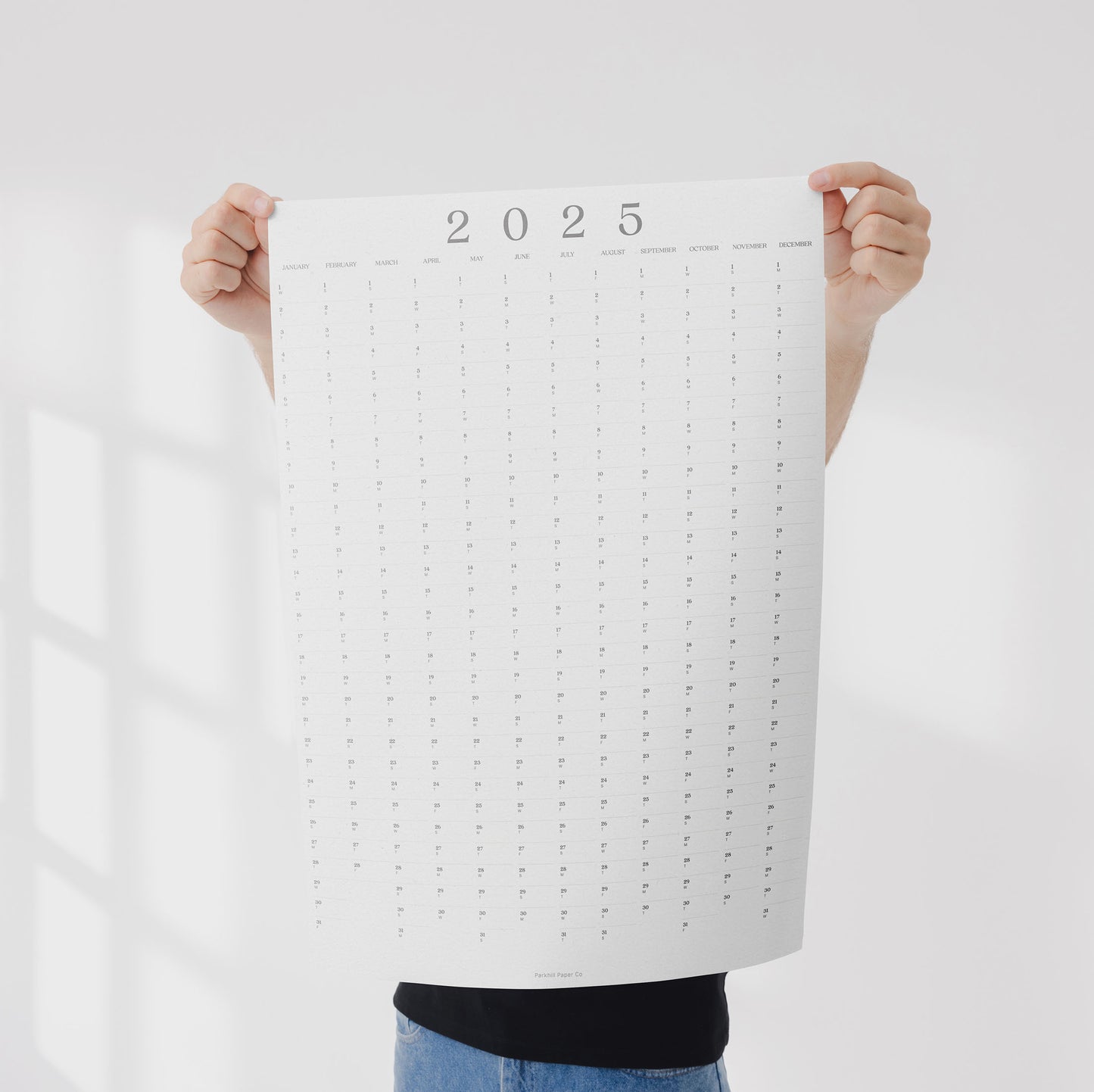 2025 Mono Portrait Wall Planner, A2 Size