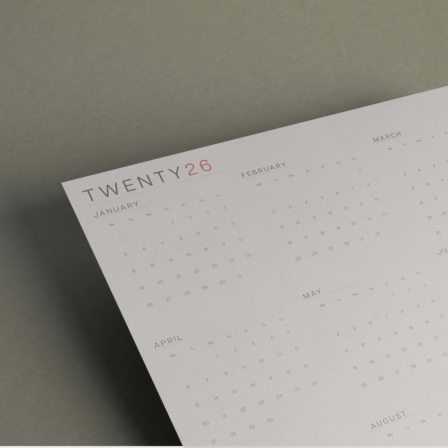 2026 Large Wall Calendar, A2