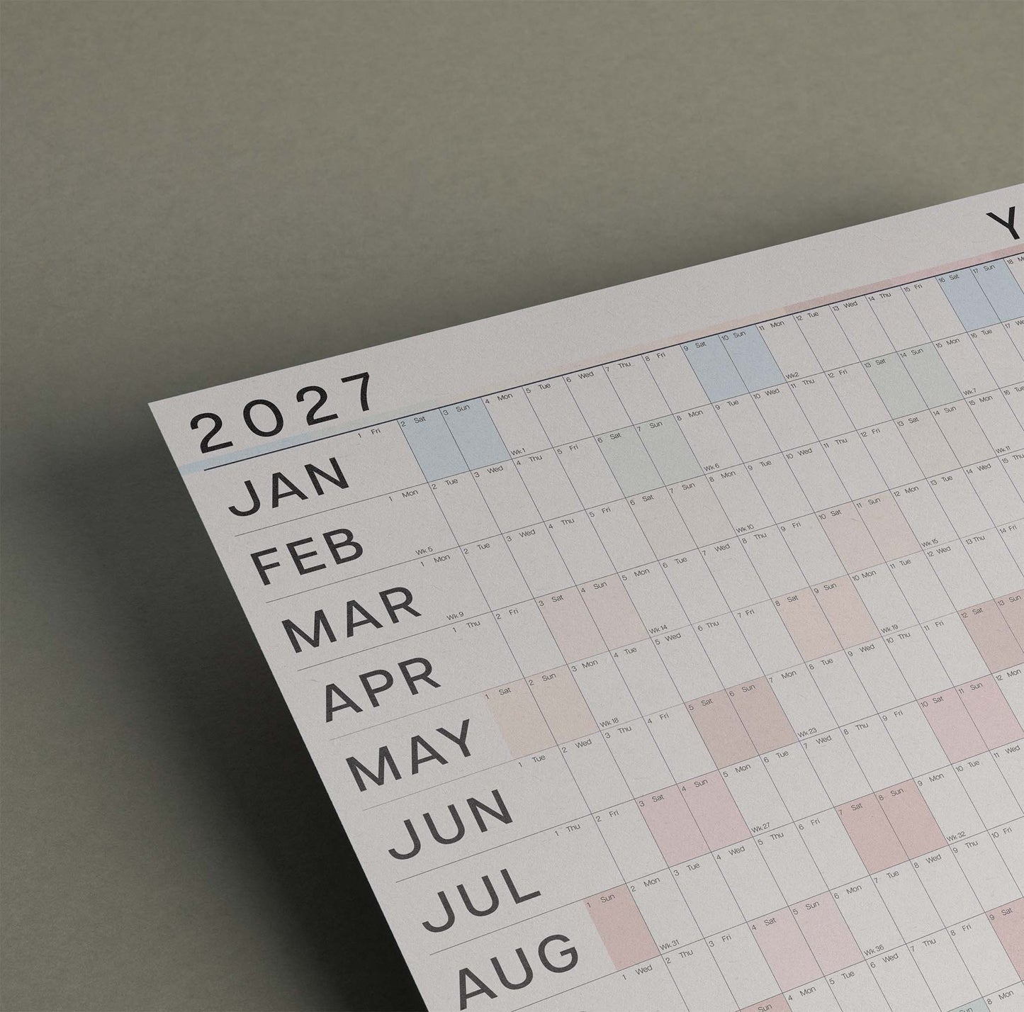 2027 Large Wall Planner, Coastal Colours