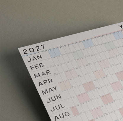 2027 Large Wall Planner, Coastal Colours
