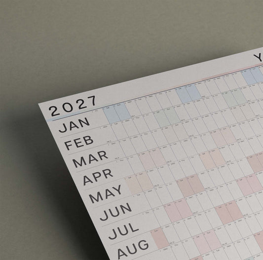 2027 Large Wall Planner, Coastal Colours
