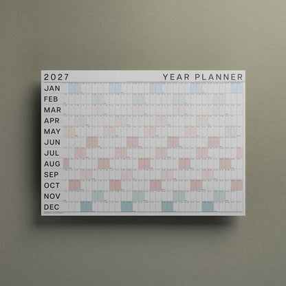 2027 Large Wall Planner, Coastal Colours