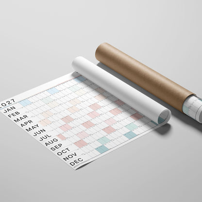 2027 Large Wall Planner, Coastal Colours