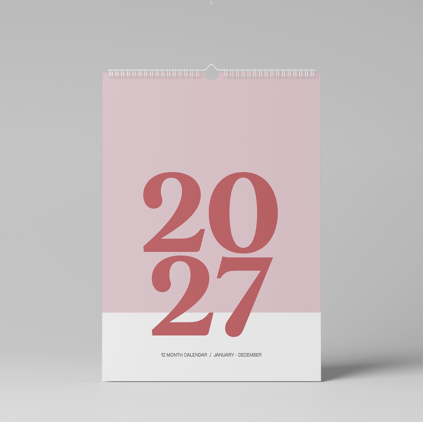 2027 A3 Wall Calendar, Blush