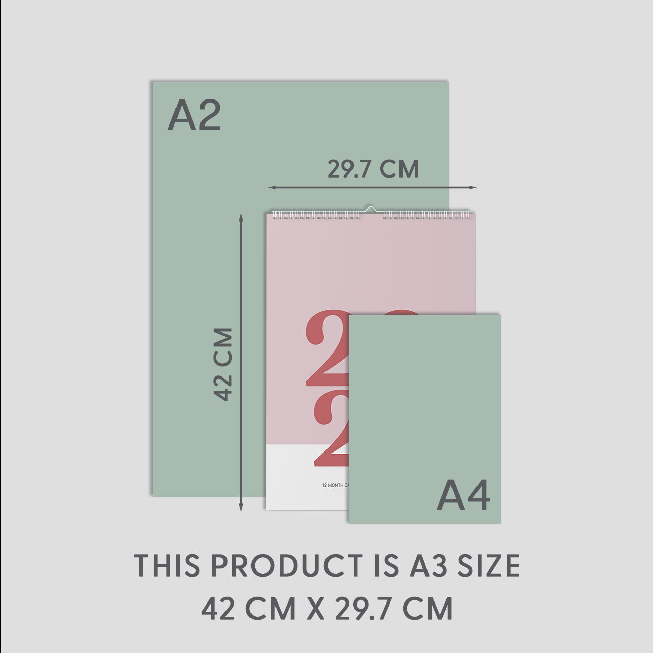 2027 A3 Wall Calendar, Blush