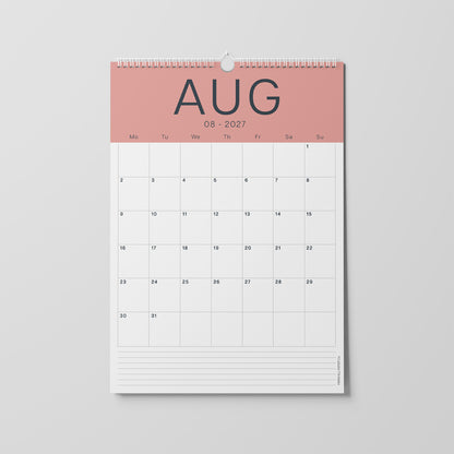2027 A3 Wall Calendar, Coastal Colours