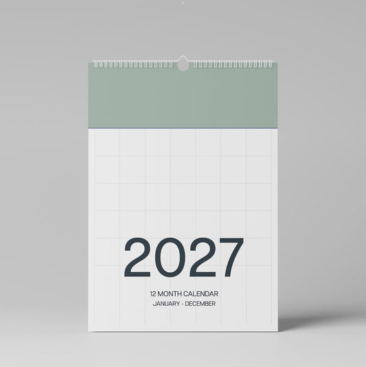 2027 A3 Wall Calendar, Coastal Colours