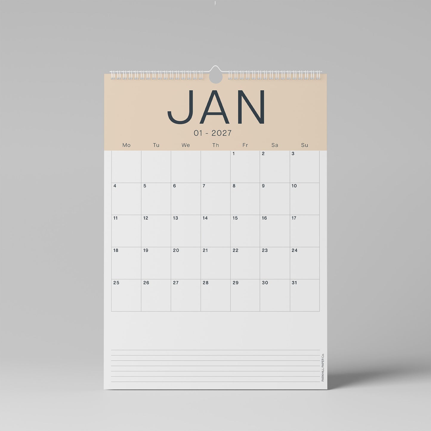 2027 A3 Wall Calendar, Coastal Colours