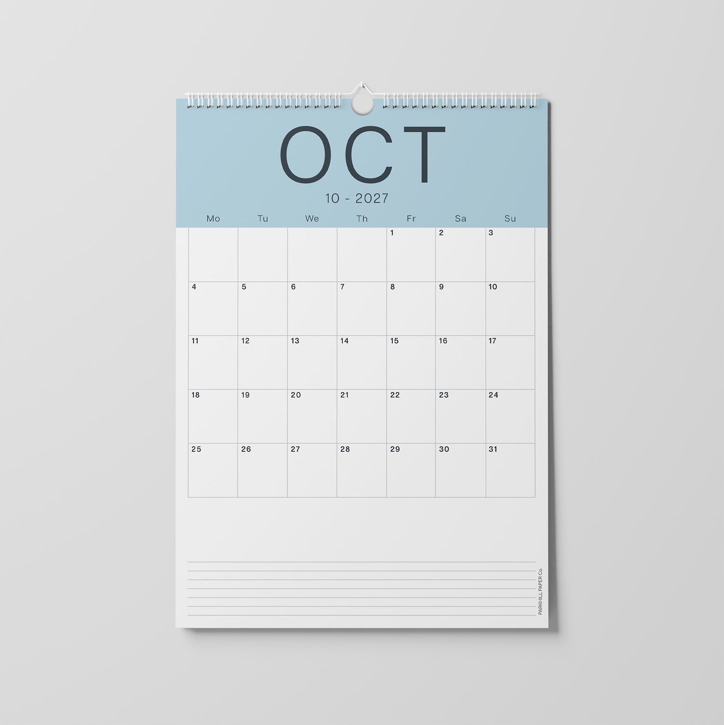 2027 A3 Wall Calendar, Coastal Colours