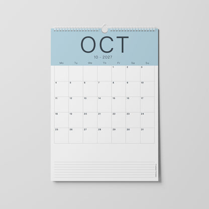 2027 A3 Wall Calendar, Coastal Colours