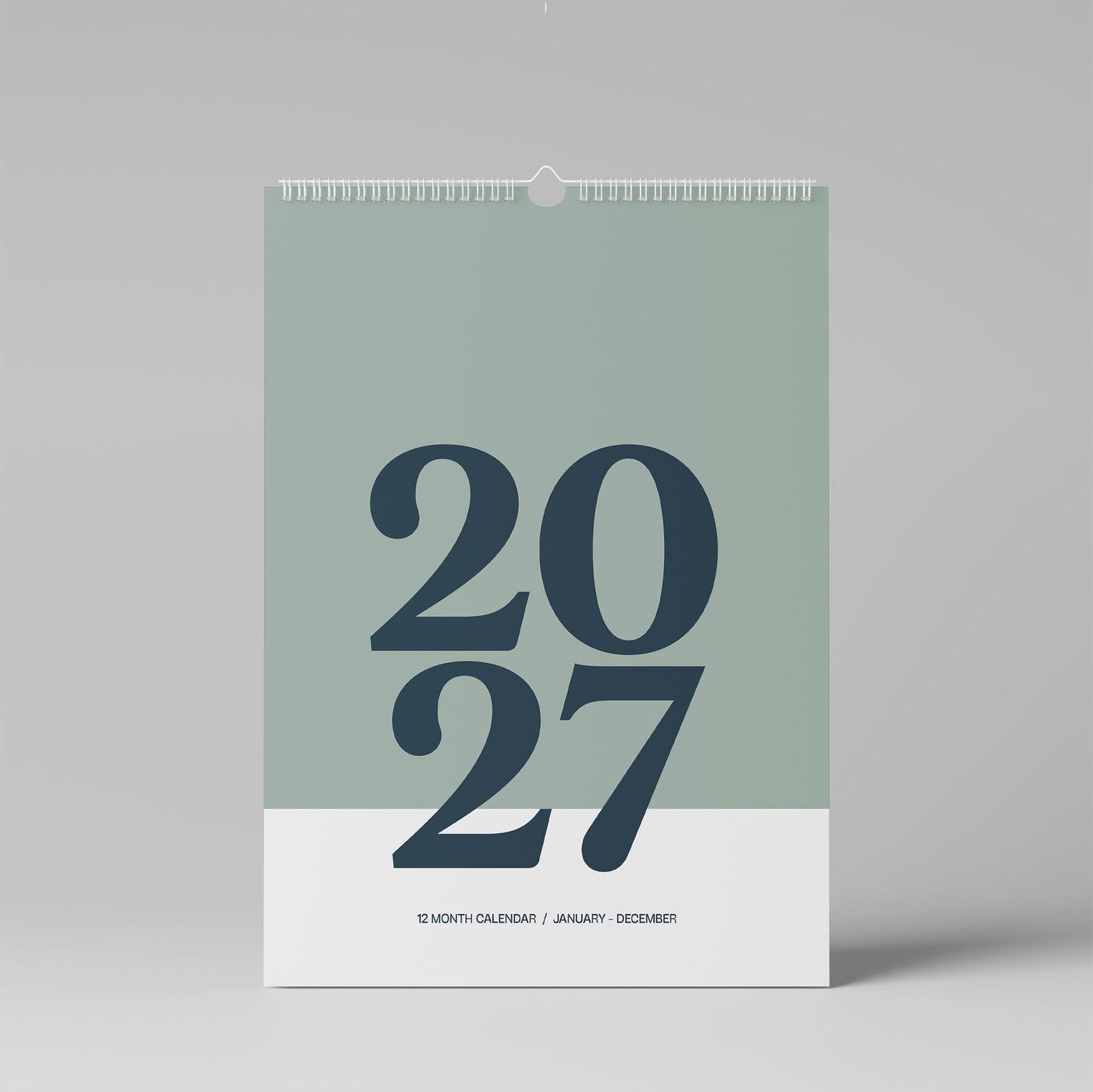 2027 A3 Wall Calendar, Green