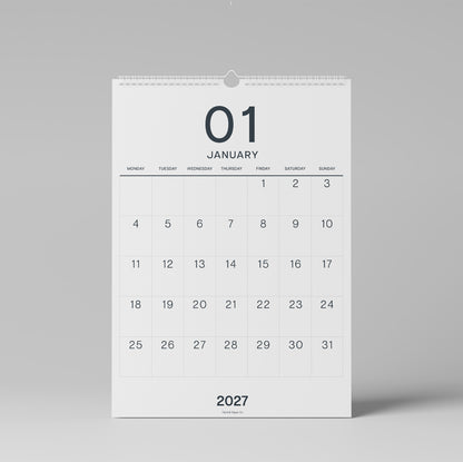 2027 A3 Wall Calendar, Large Numbers