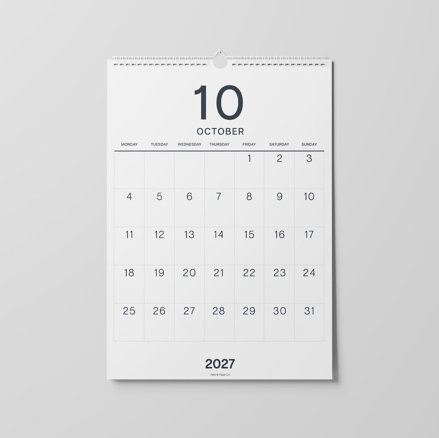 2027 A3 Wall Calendar, Large Numbers