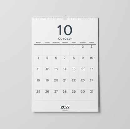 2027 A3 Wall Calendar, Large Numbers