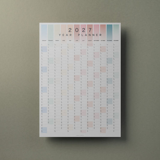 2027 Coastal Colours Wall Planner, A2 Size