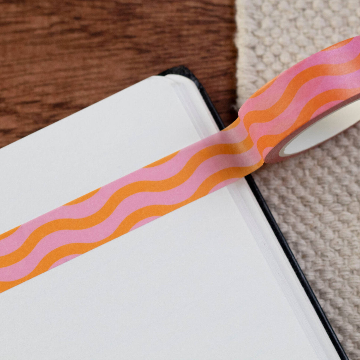 Wiggle Wave Washi Tape, Pink & Orange