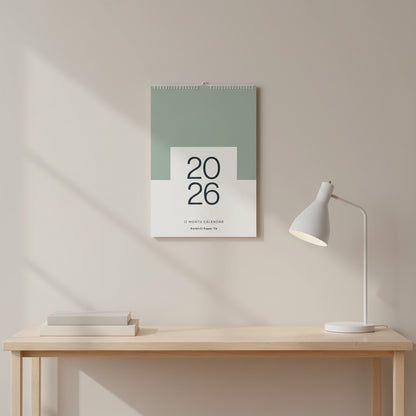 2026 Wall Calendar, Core Colour, A3