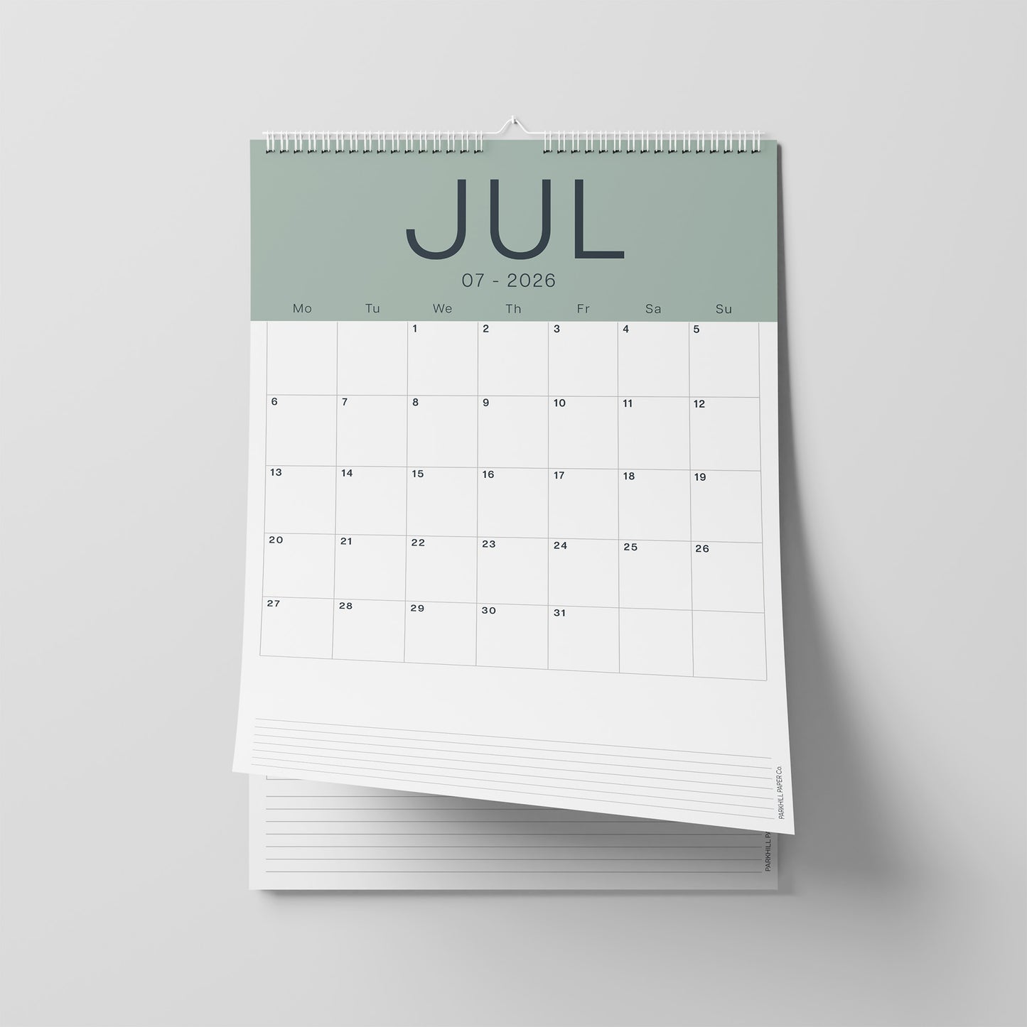 2026 Wall Calendar, Core Colour, A3