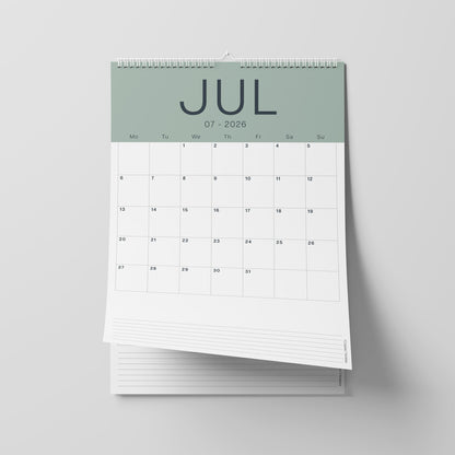 2026 Wall Calendar, Core Colour, A3