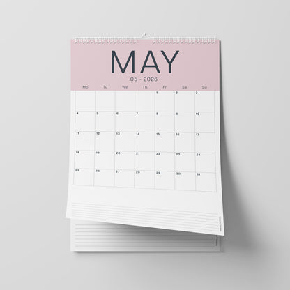 2026 Wall Calendar, Core Colour, A3