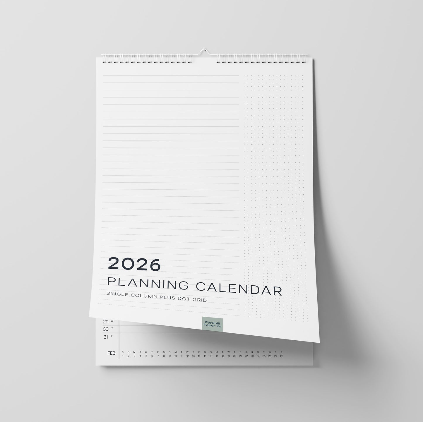 2026 Planning Calendar, Single Column, A4