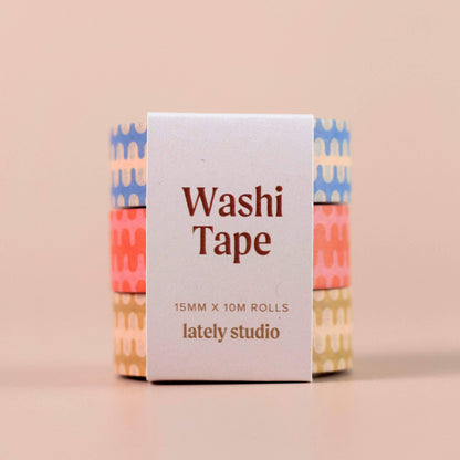 Wavy Geometric Washi Tape, 3 pack