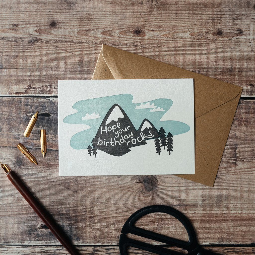 Birthday Card - Hope Your Birthday Rocks