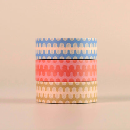 Wavy Geometric Washi Tape, 3 pack