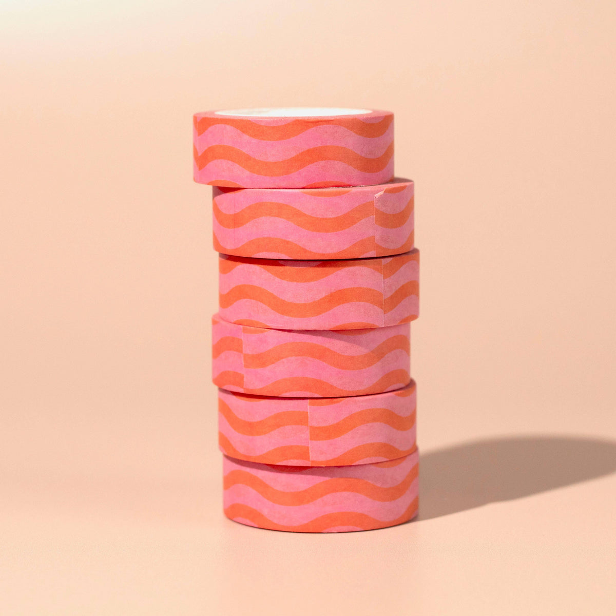 Wiggle Wave Washi Tape, Pink & Orange