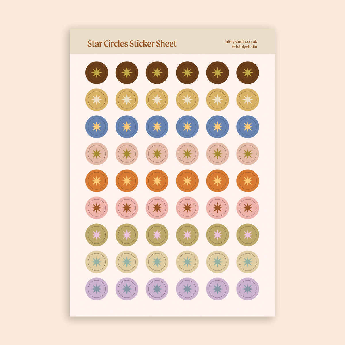Star Circles Sticker Sheet