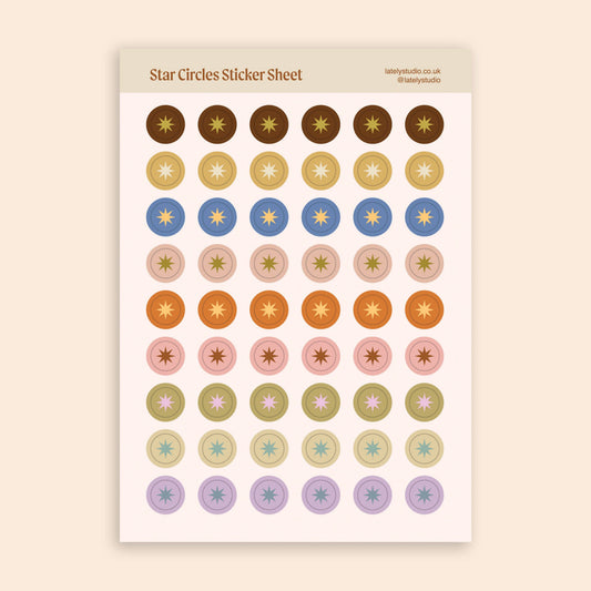 Star Circles Sticker Sheet