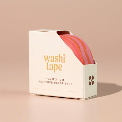 Wiggle Wave Washi Tape, Pink & Orange