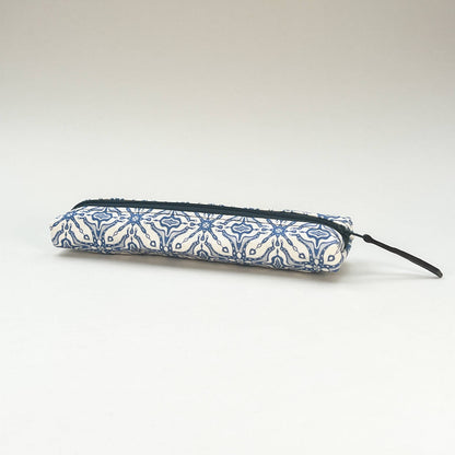 Blue Tile Slim Pencil Case