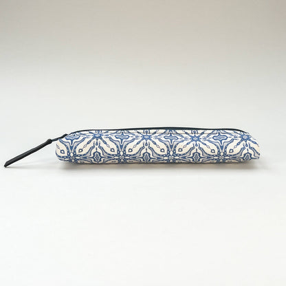 Blue Tile Slim Pencil Case
