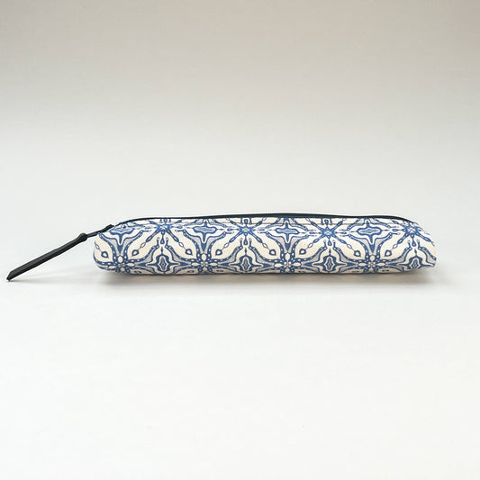 Blue Tile Slim Pencil Case
