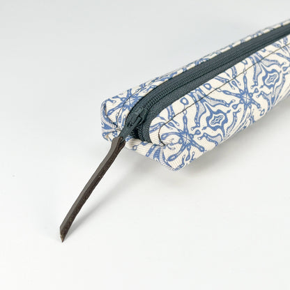 Blue Tile Slim Pencil Case