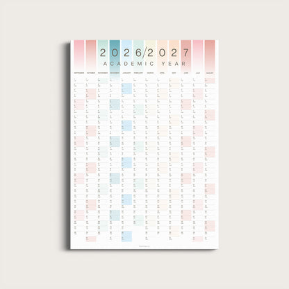 2026-2027 Academic Year Wall Planner, A2 Size